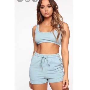 The Workout Plan Outfit -Dusty Blue